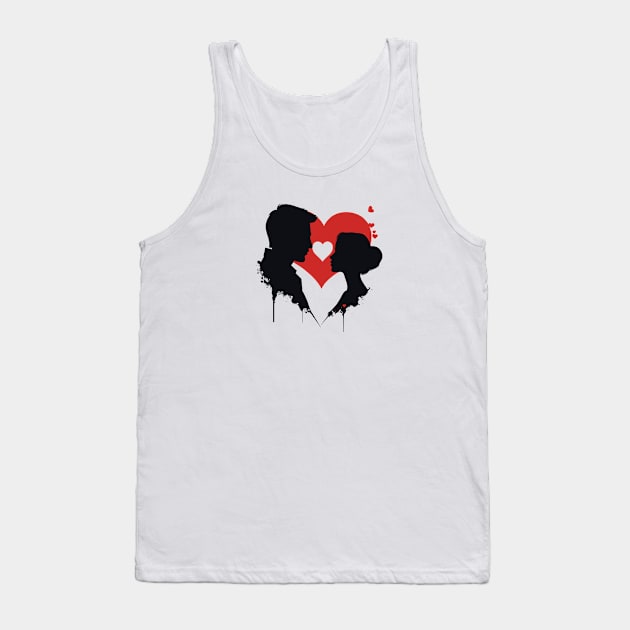 Forever Carried by the Red - Romantic Valentines Day Tank Top by Orento